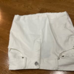 forever 21 white jean skirt